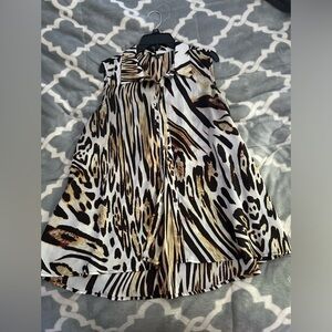 sleeveless button up with animal print